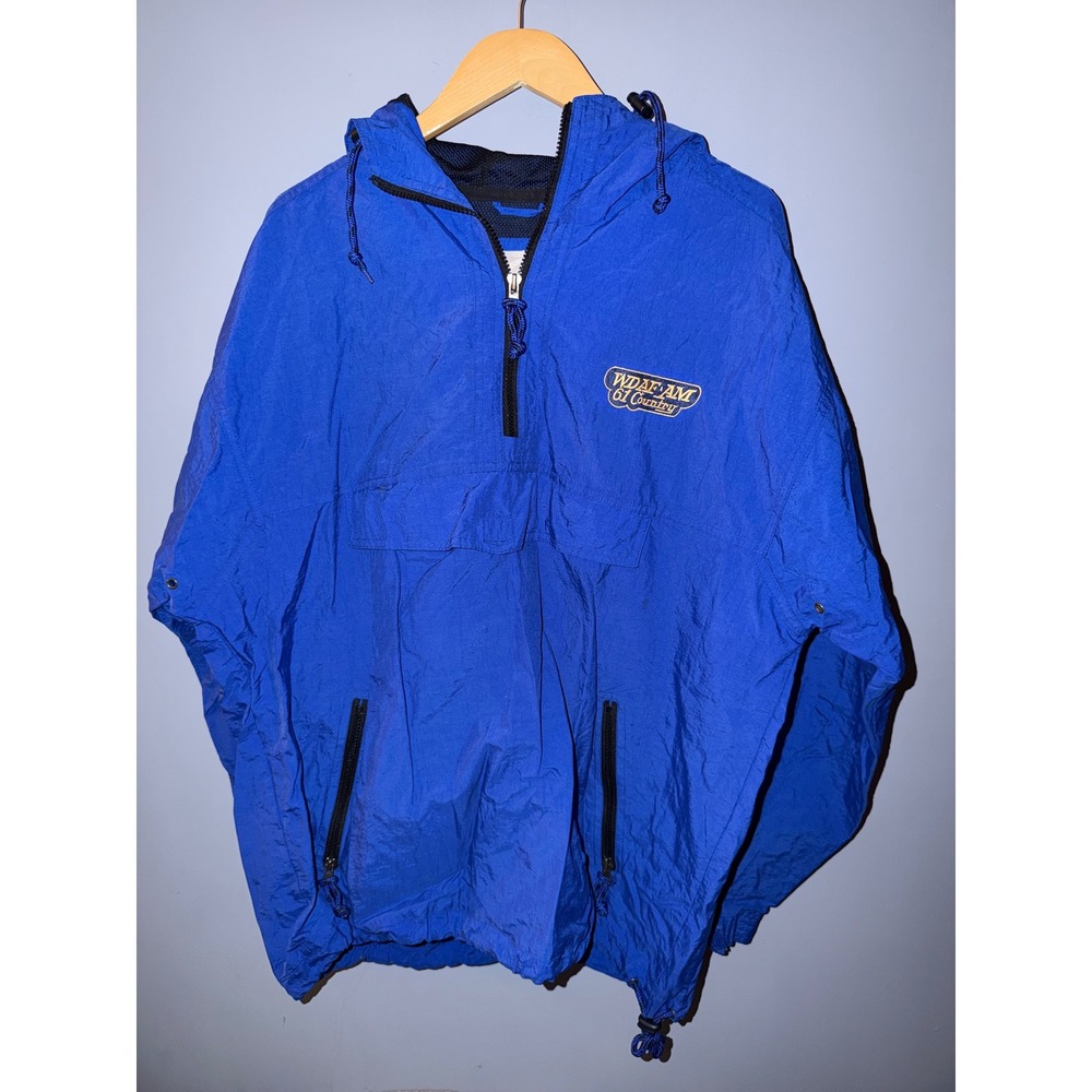 Vintage Cheyenne River Blue Anorak Windbreaker WDAF AM‎ 61 Country Jacket Mens L